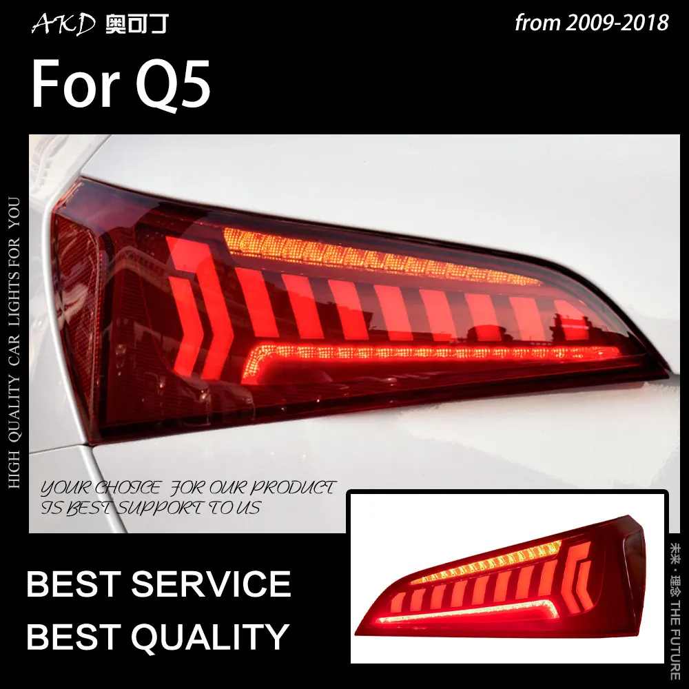 AKD Car Styling Tail Lamp for Audi Q5 Tail Lights 2014-2018 Q5 LED Tail Light Rear Lamp turn Signal Dynamic Auto DRL Accessories