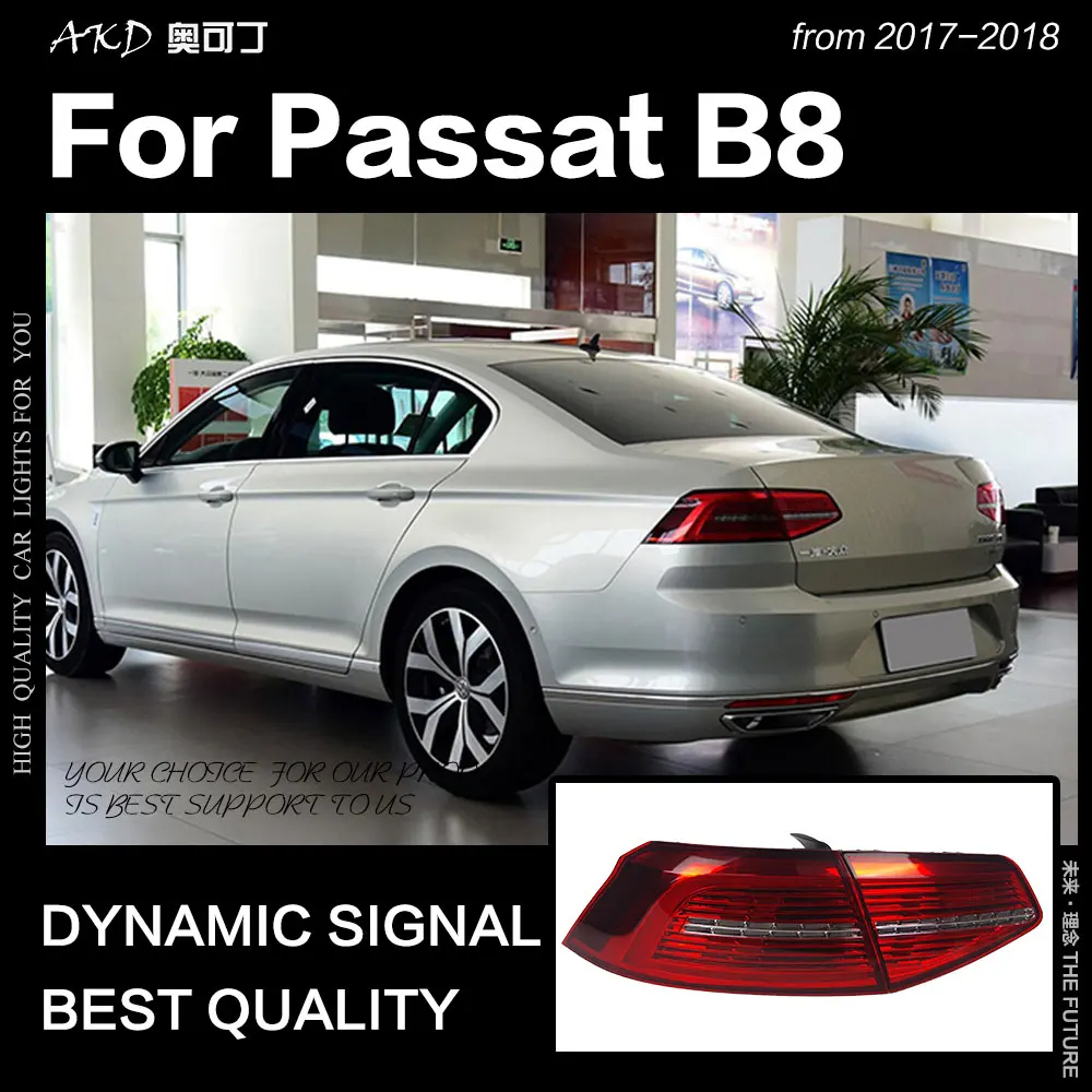 AKD Car Styling for VW Passat B8 Tail Lights 2017-2019 New Passat LED Tail Lamp LED DRL Dynami Signal Brake Reverse auto Accessories