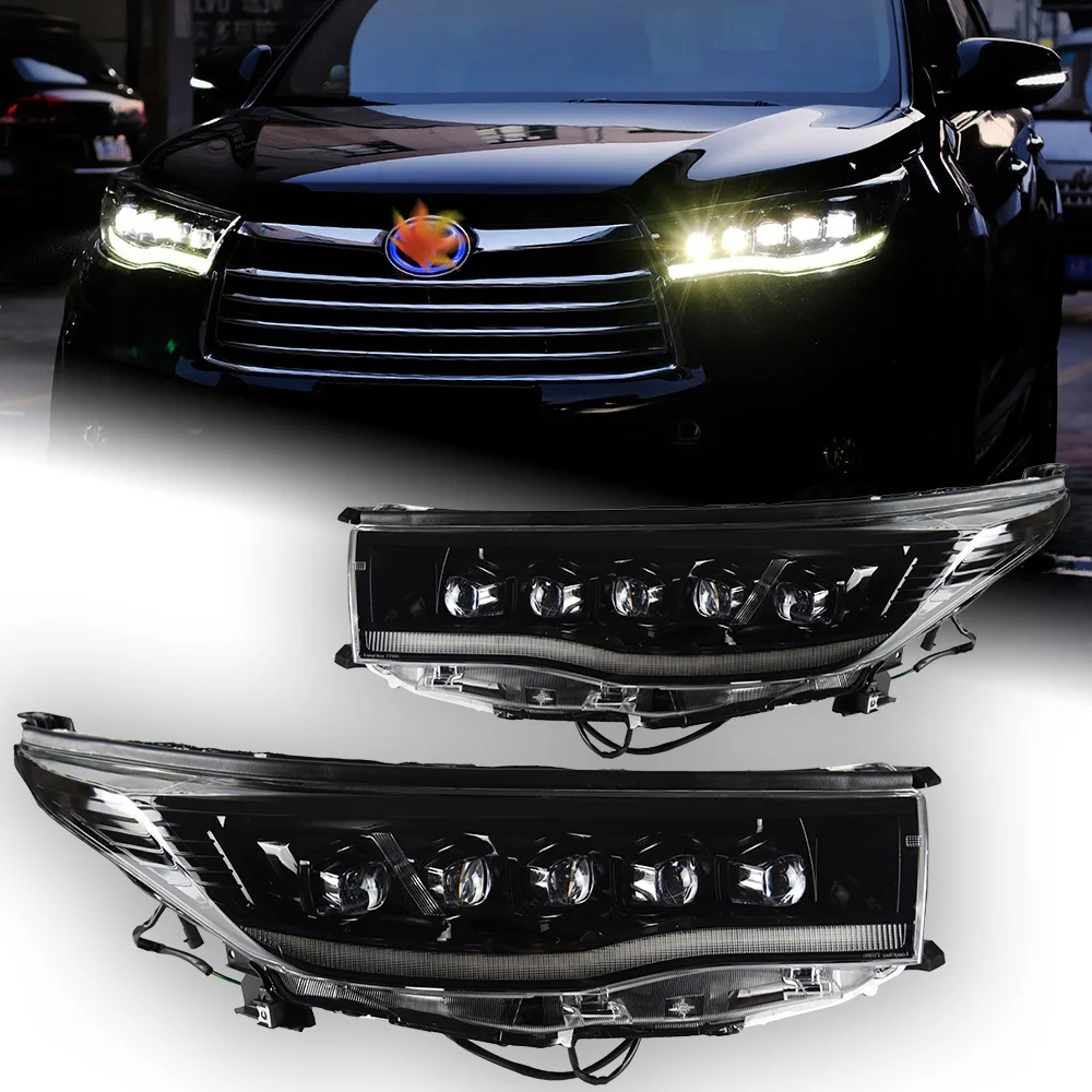 AKD Car Styling for Toyota Highlander Headlights 2015-2017 Highlander Headlight LED DRL Head Lamp LED Projector Lens Accessories