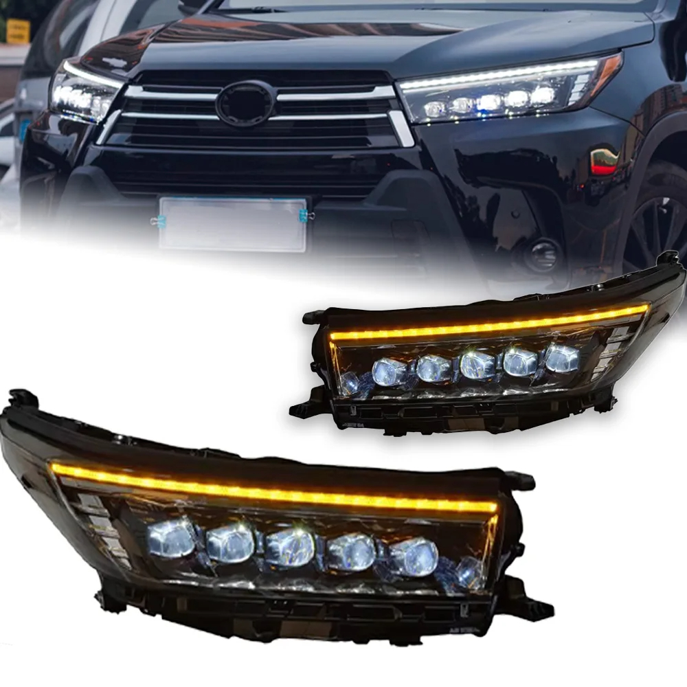 AKD Car Lights for Toyota Highlander LED Headlight Projector Lens 2018-2021 Matrix Kluger DRL Animation Automotive Accessories