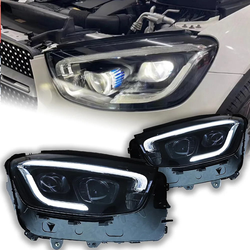 AKD Car Lights for BENZ GLC 2016-2022 W253 GLC300 GLC350 LED Auto Headlights Assembly Upgrade AMG Design Bifocal Lens Lamp Accessories