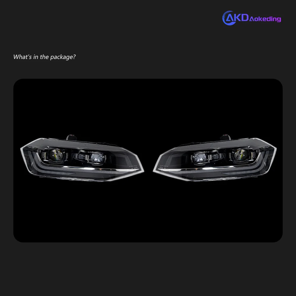 AKD Car Lights for VW Polo LED Headlight Projector Lens 2018-2021 Vento Head Lamp Dynamic Signal DRL Automotive Accessories