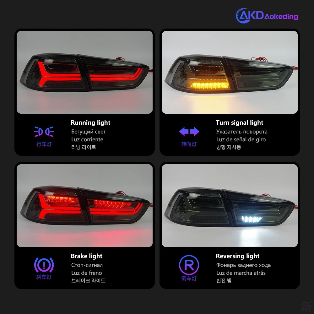 AKD Car Styling for Mitsubishi Lancer Tail Light 2008-2017 Lancer EX LED Tail Lamp DRL Signal Brake Reverse auto Accessories