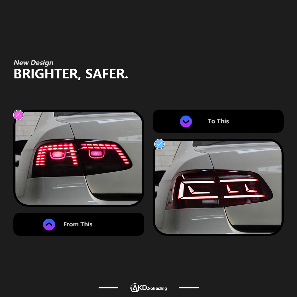 AKD Car Styling for VW Passat B7 Tail Lights 2012-2016 Magotan LED Tail Lamp B.5 Design DRL Dynami Signal Brake auto Accessories