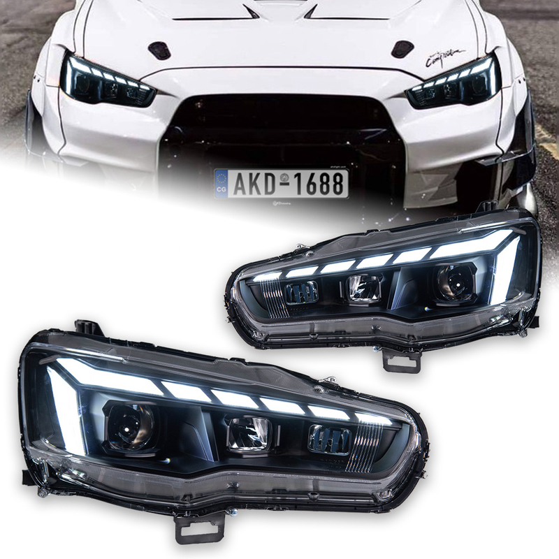 AKD Lights for Mitsubishi Lancer LED Headlights DRL Dynamic Signal Projector Lens for Front Position Automotive Accessories