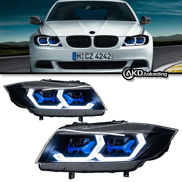 AKD Car Styling Headlights for E90 3 Series LED Headlight 2005-2012 Head Lamp DRL H7 Signal Projector Lens Automotive Accessories