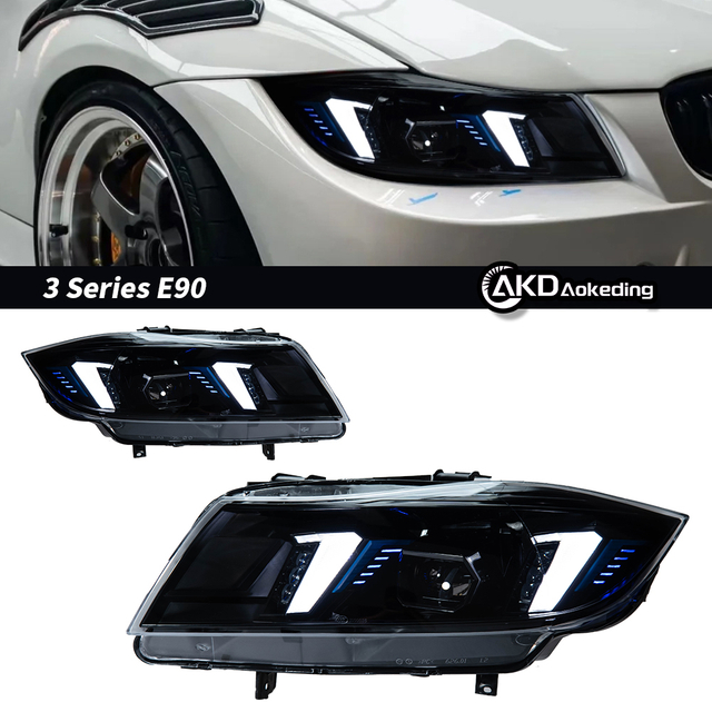AKD Car Styling Head Lamp For BMW E90 Headlights 2005-2012 LED Headlight Projector Animation Projector Lens DRL Signal Automotive Accessories