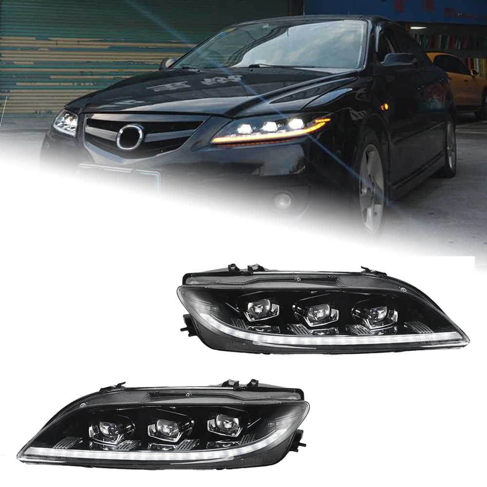 AKD Car Lights for Mazda 6 2003-2015 M6 LED Matrix Headlights Assembly Upgrade Guide DRL Mazda6 Dynamic Turn Signal Lamp Accessories