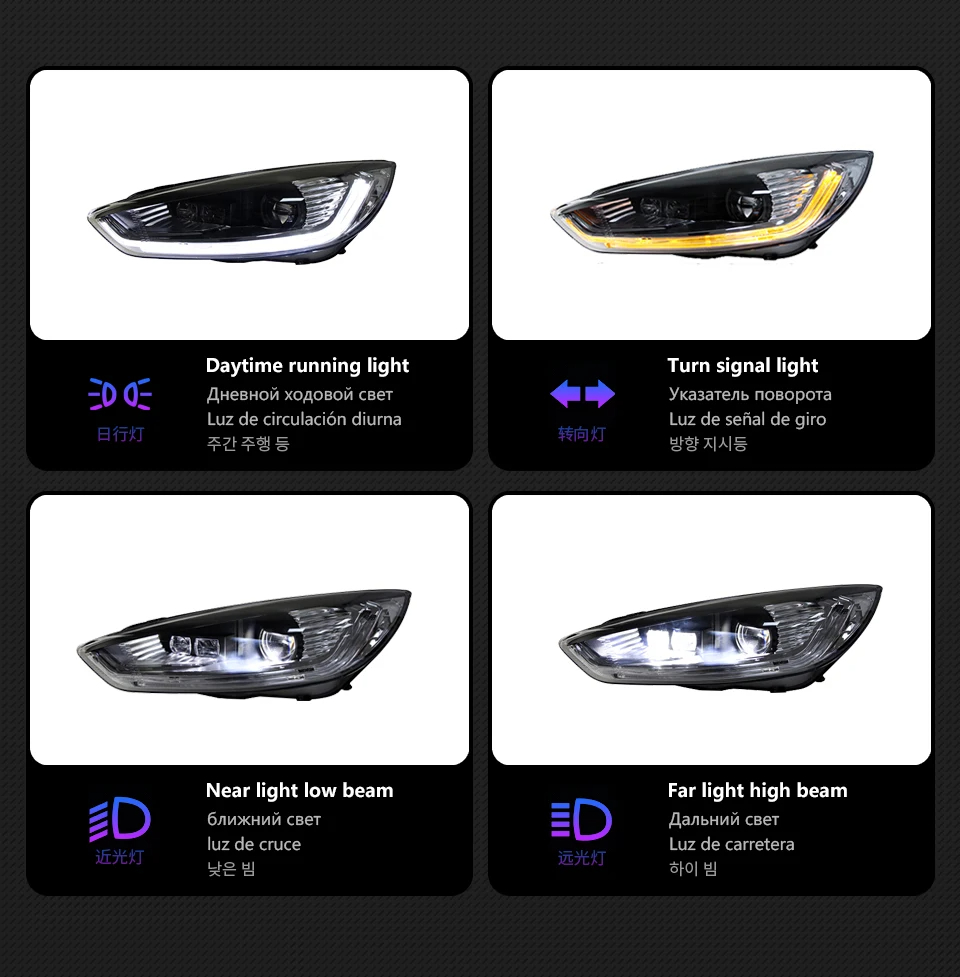 AKD Car Styling for Ford Focus Headlights 2015-2017 New Focus LED Headlight Dynamic Signal Led Drl Hid Auto Accessories