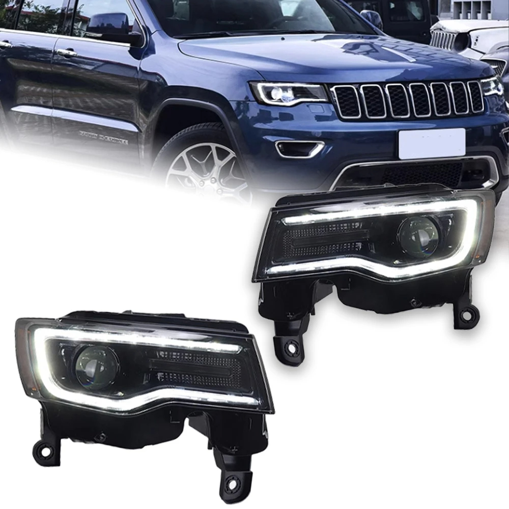 AKD Headlight For Jeep Grand Cherokee LED Headlights 2014-2021 Head Lamp Car Styling DRL Signal Projector Lens Auto Accessories