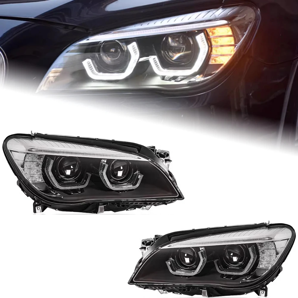 AKD Car Styling for BMW F02 Headlights 2009-2014 740i 730i 735i F01 LED Headlight Projector Lens DRL Automotive Accessories