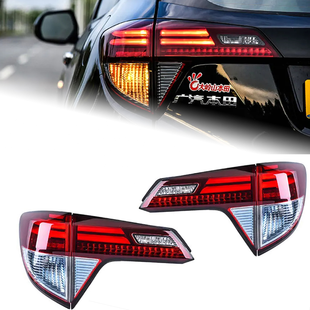 AKD Car Styling for Honda HR-V Tail Lights 2014-2021 Vezel LED Tail Lamp HRV LED DRL Signal Brake Reverse auto Accessories