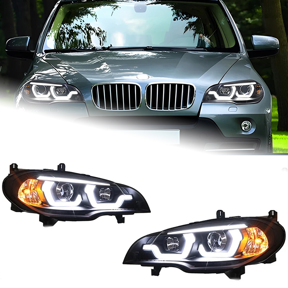 AKD Car Lights for BMW X5 E70 2007-2013 LED Auto Headlight Assembly Upgrade Angel Eye Signal Lamp Projector Lens Tool Accessories