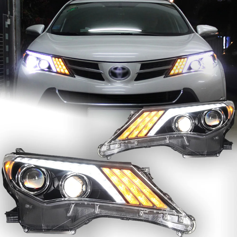 AKD Car Lights for Toyota RAV4 LED Headlight 2013-2016 Rav4 Head Lamp Front Signal DRL Hid Bi Xenon Automotive Accessories