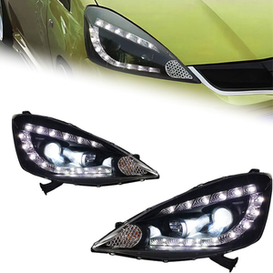 AKD Auto Parts For Honda FIT Headlights Jazz 2008-2010 Styling LED Daytime Lights Dual Projector DRL Car Accesorios Modified