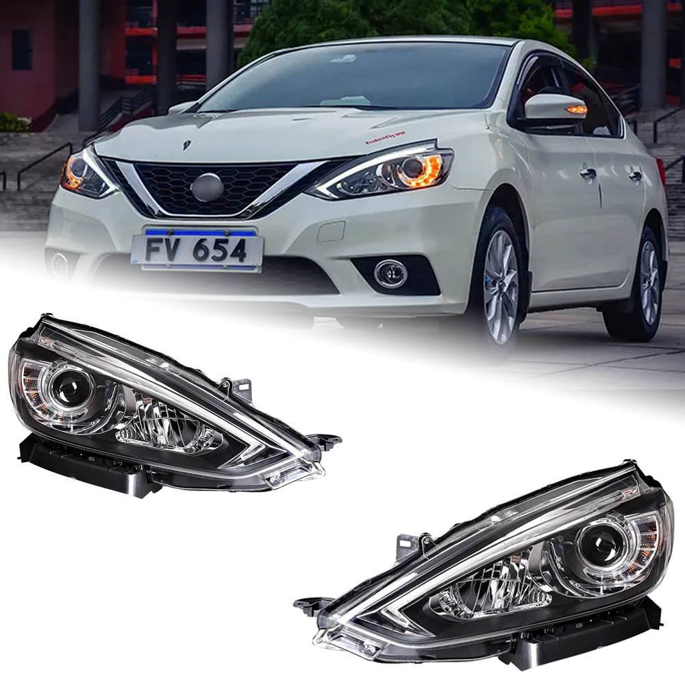 AKD Head Lamp for Nissan Sylphy LED Headlight 2016-2019 Headlights Sylphy DRL Turn Signal High Beam Angel Eye Projector A