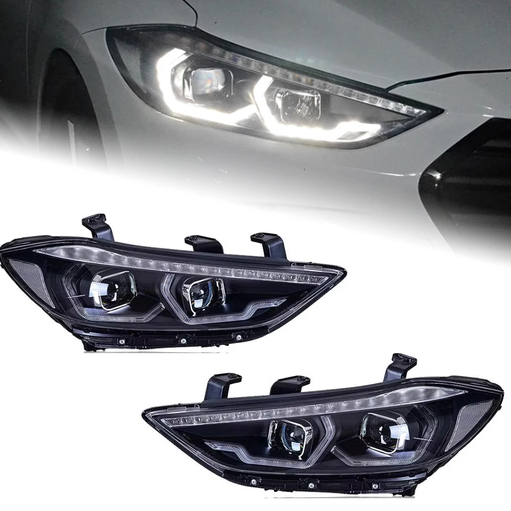 AKD Car Styling for Hyundai Elantra Headlight 2016-2020 New Elantra Headlight Brand Eagle Eye DRL Hid Bi Xenon Auto Accessories