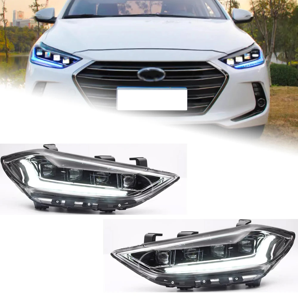 AKD Car Styling Headlights for Elantra LED Headlight 2016-2020 Elantra Front Lamp Drl Led Projector Lens Auto Accessories