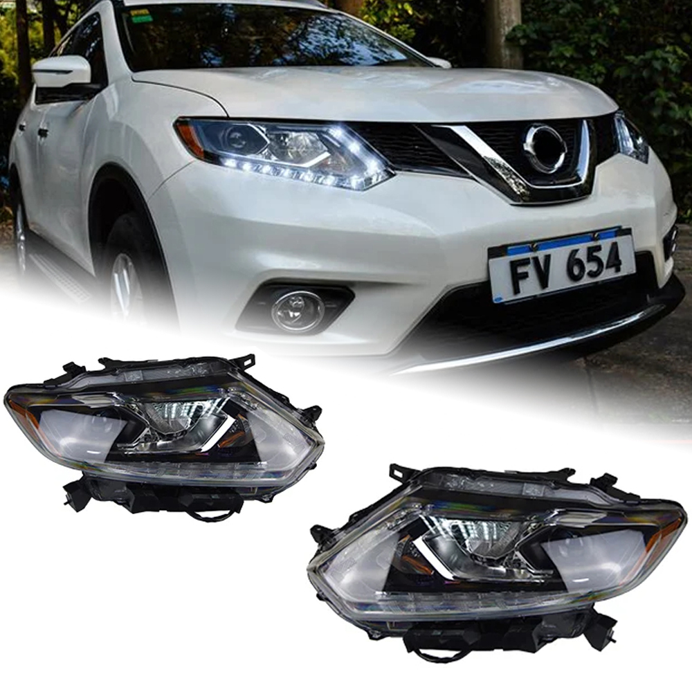 AKD Car Styling Head Lamp for Nissan X-trail Headlights 2014 Rouge LED Headlight Orignal Design DRL Hid Option Beam Accessories