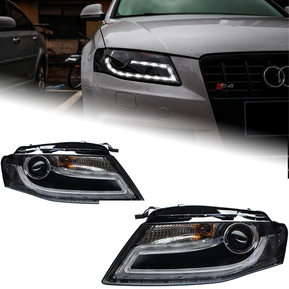 AKD Car Lights for Audi A4 B8 2009-2012 A4L S4 RS4 LED Auto Headlight Assembly Upgrade Bifocal Lens Xenon Tool Accessories