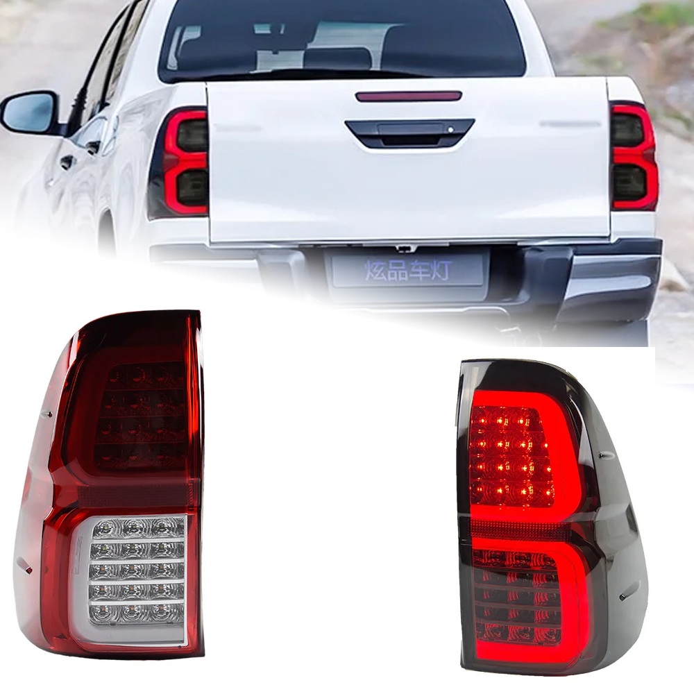 AKD Car Lights For Toyota Hilux Revo Rocco Vigo 2015-2021 LED Auto Taillight Assembly Upgrade High Configure Signal Lamp Tool Accessories