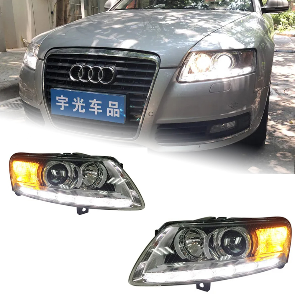 AKD Car Styling for Audi A6 Headlights 2005-2011 A6L C5 C6 LED Headlight LED DRL Hid Option Bi Xenon Head Lamp Auto Accessories