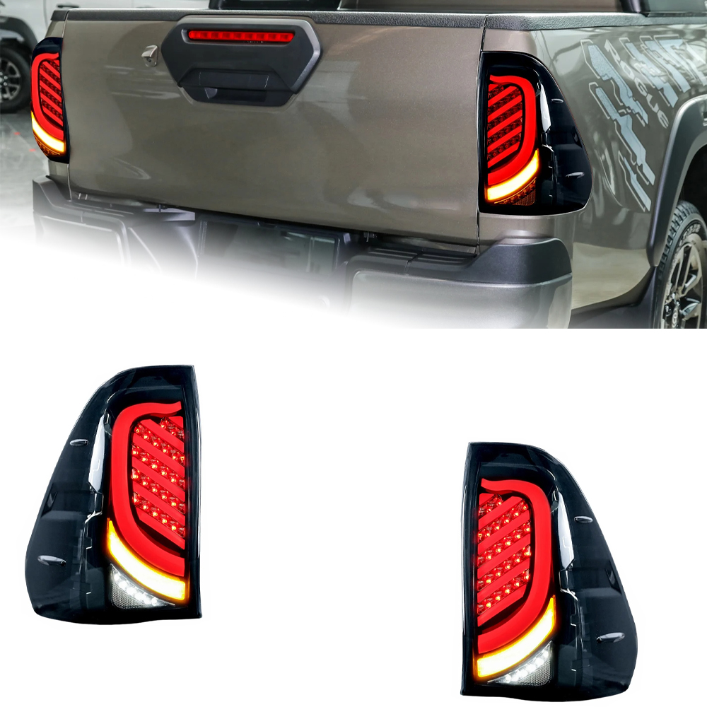 AKD Tail Lamp for Toyota Hilux LED Tail Light 2015-2020 Hilux Rear Fog Brake Turn Signal Automotive Accessories