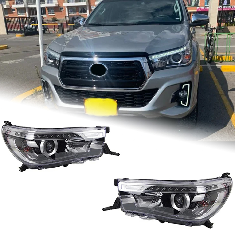 AKD Car Lights For Toyota Hilux Revo Rocco Vigo 2015-2021 LED Auto Headlight Assembly Upgrade High Configure Angel Eyes Design Accessories