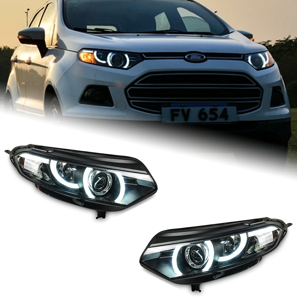 AKD Car Styling for Ford Ecosport Headlight 2014 Brand Sonar LED Headlight DRL Hid Head Lamp Angel Eye Bi Xenon Beam Accessories