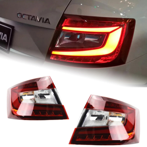 AKD Car Styling Tail Lamp for Octavia Tail Light 2016-2019 New Octavia LED Tail Lights Rear Stop LED DRL Reverse auto Accessories