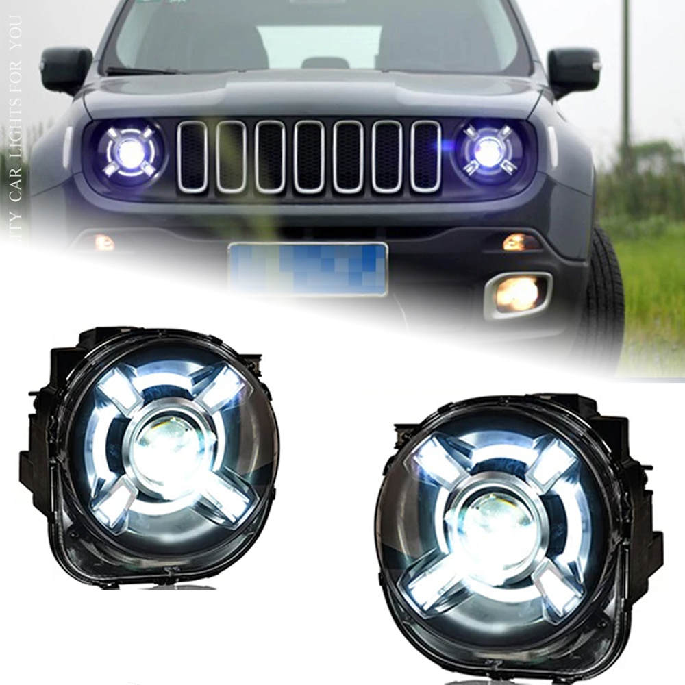 AKD Car Styling for Jeep Renegade Headlights 2015-2018 LED Headlight LED DRL Hid Head Lamp Angel Eye Bi Xenon Beam Accessories