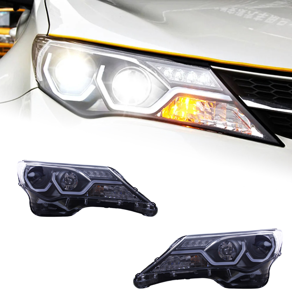 AKD Head Lamp for Toyota RAV4 LED Headlight 2013-2016 Headlights RAV4 DRL Turn Signal High Beam Angel Eye Projector Lens