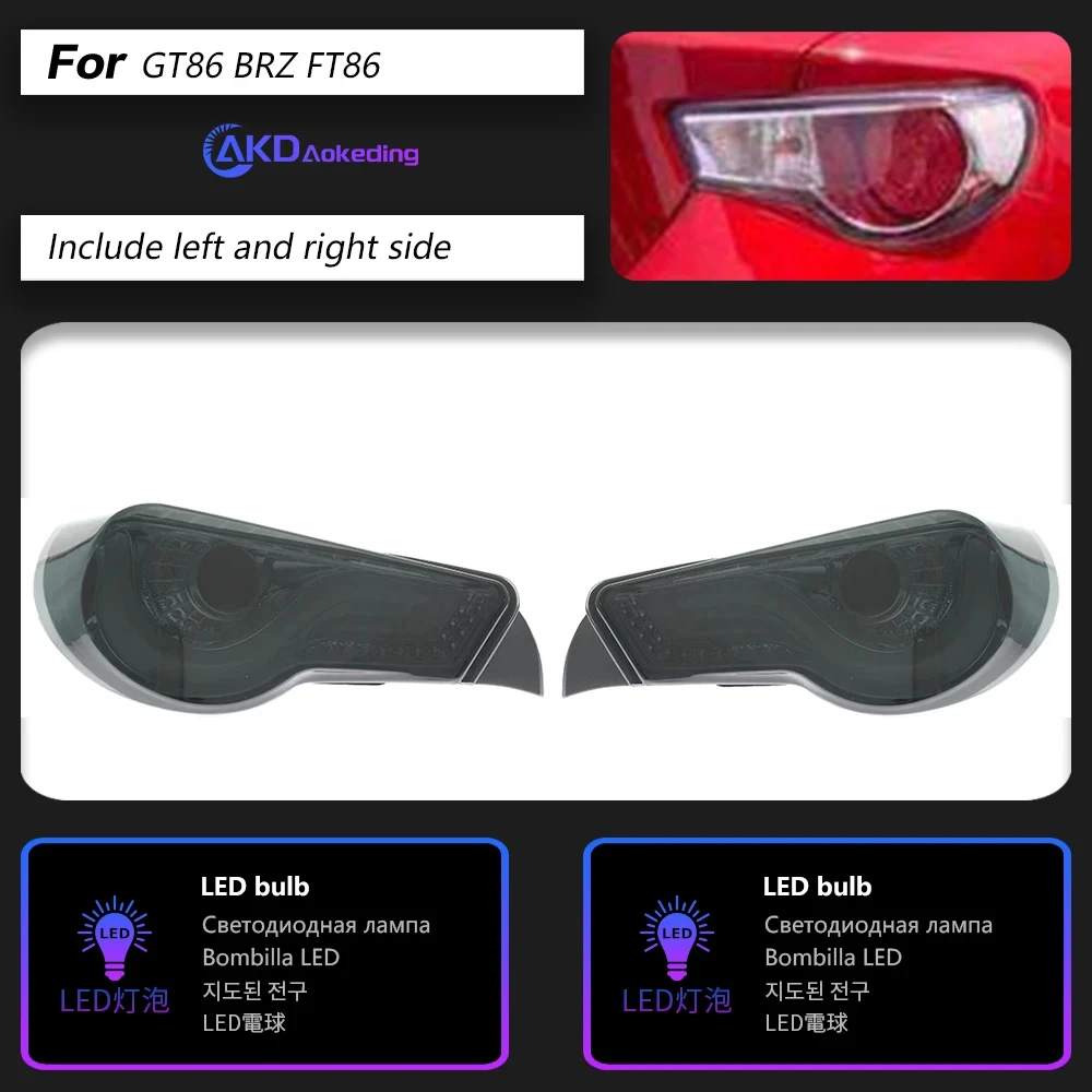 AKD Car Styling for Toyota 86 GT86 LED Tail Light 2013-2019 Subaru BRZ FT86 Rear Fog Brake Turn Signal Auto Accessories