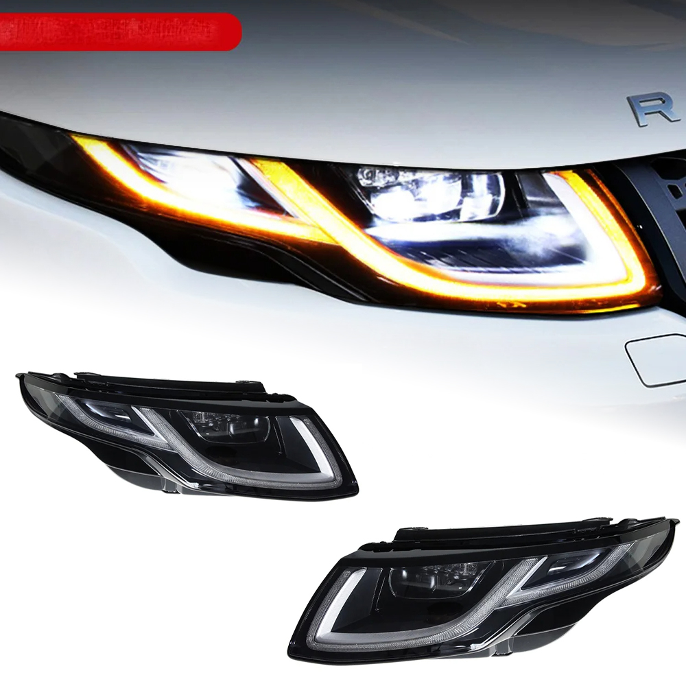 AKD Head Lamp for Range Rover Evoque LED Headlights 2013-2017 Evoque DRL Turn Signal High Beam Angel Eye Projector Lens