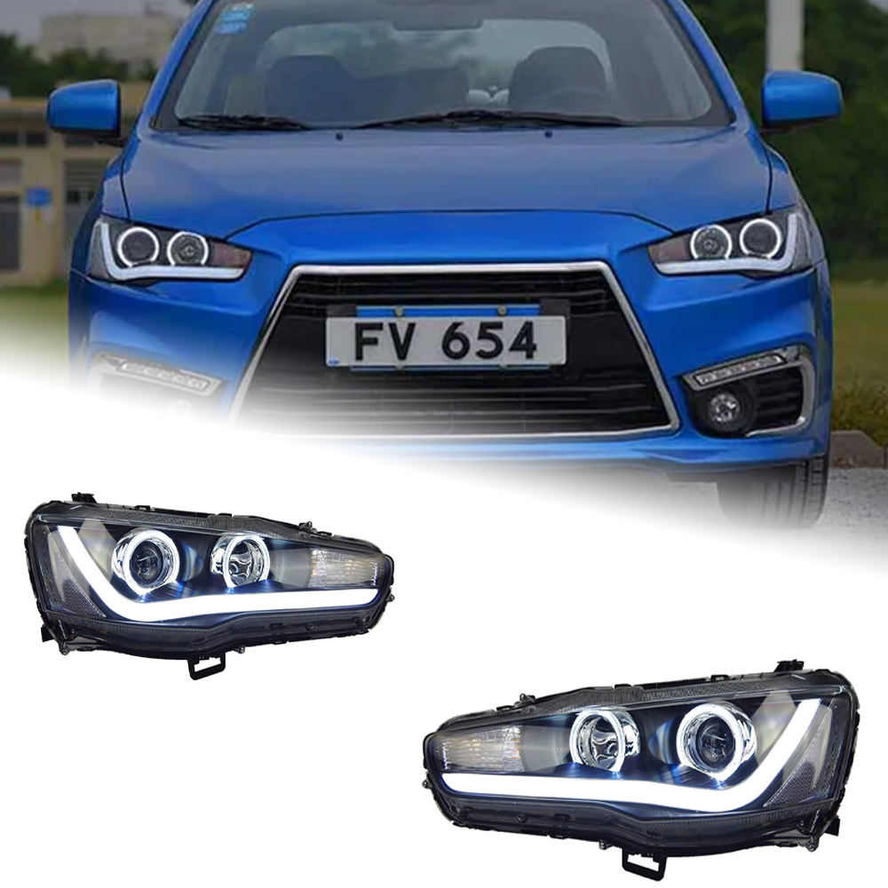 AKD Head Lamp for Mitsubishi Lancer LED Headlight 2009-2016 Headlights Lancer EX DRL Turn Signal High Beam Angel Eye Projector