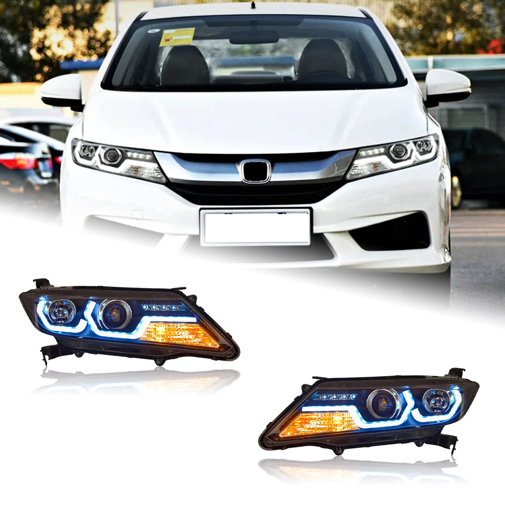 AKD Car Styling Head Lamp for Honda City Headlights 2015-2019 New Led Headlight Brand Eagle Eye LED DRL Hid Bi Xenon Auto Accessories