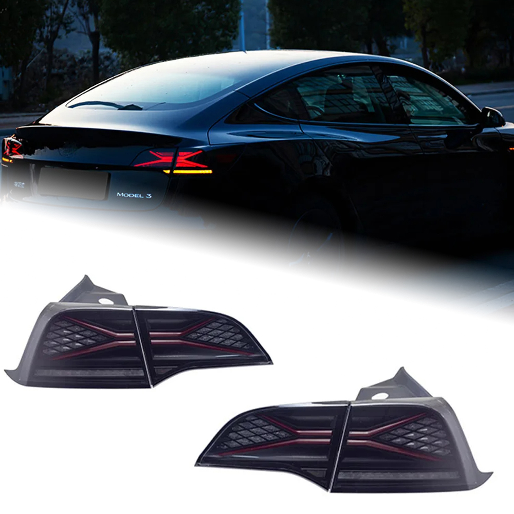 AKD Tail Lamp Tesla Model 3 LED Tail Light Model3 Model Y Rear Fog Brake Turn Signal Automotive Accessories