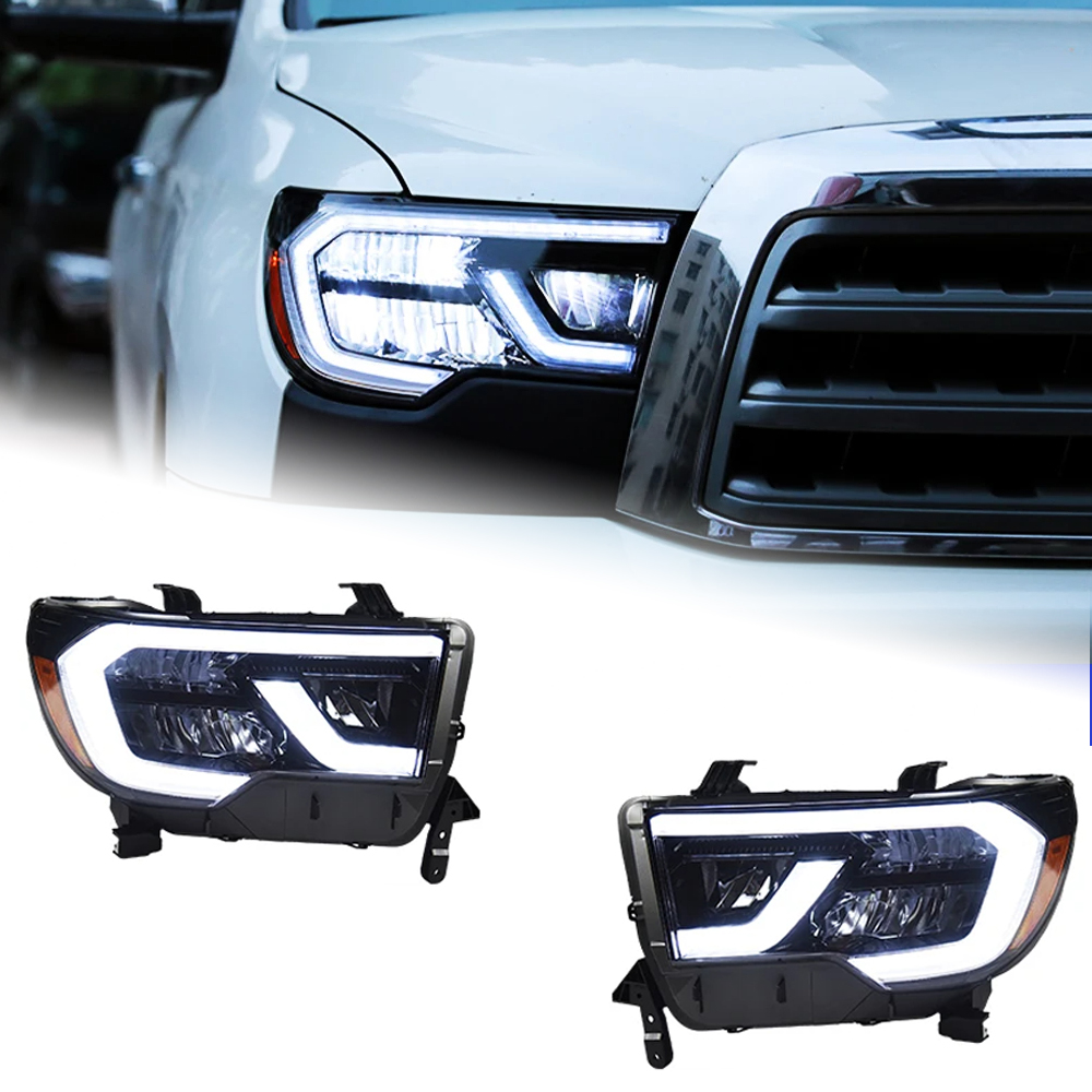 AKD Head Lamp for Toyota Tundra LED Headlight 2007-2021 Headlight Tundra DRL Turn Signal High Beam Angel Eye Projector Lens