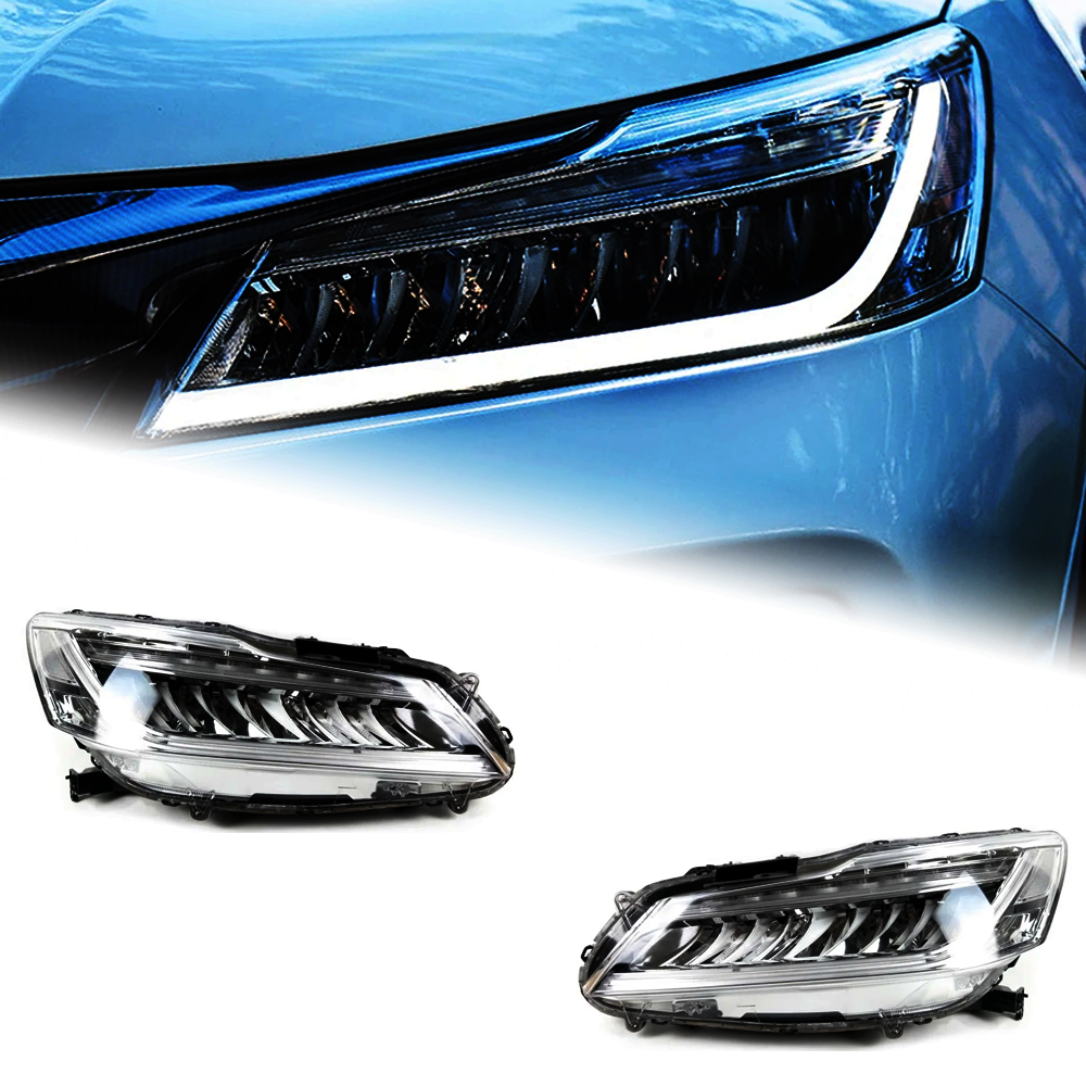 AKD Car Lights For Honda Accord 9.5th 2015-2018 Upgrade LED Auto Crystal Wing Headlights Start Animation Dynamic Signal Lamp Accessories