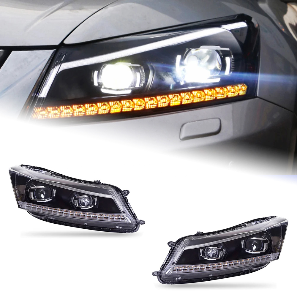 AKD Car Styling for Honda Accord Headlights 2008-2012 Accord 8 LED Headlight LED DRL Hid Head Lamp Angel Eye Bi Xenon Accessories