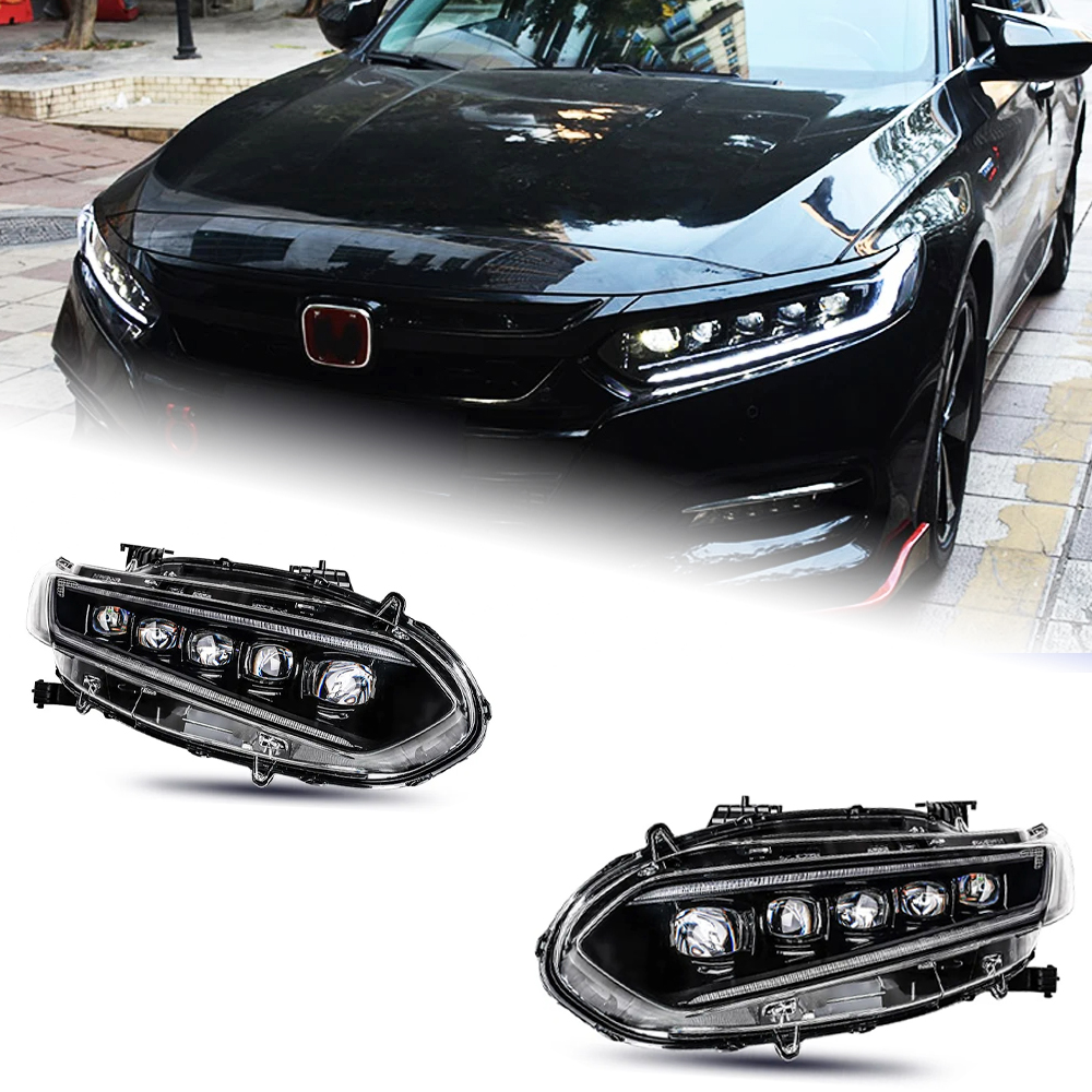 AKD Car Styling Head Lamp for Honda Accord Headlights 2018-2019 New Accord LED Headlight DRL All LED Light Source Auto Accessories