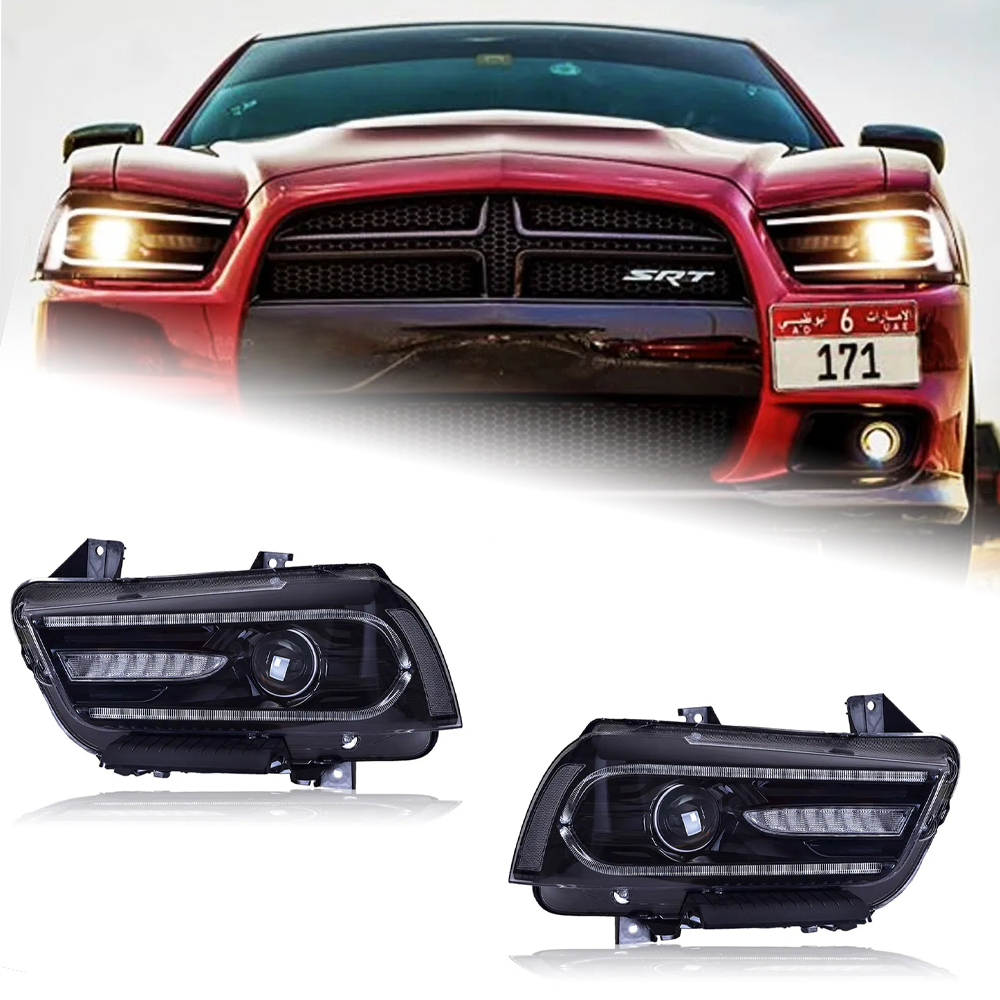 AKD Car Styling for Dodge Charger Headlights 2011-2014 Charger LED Headlight Dynamic Signal Led Drl Bi Xenon Auto Accessories