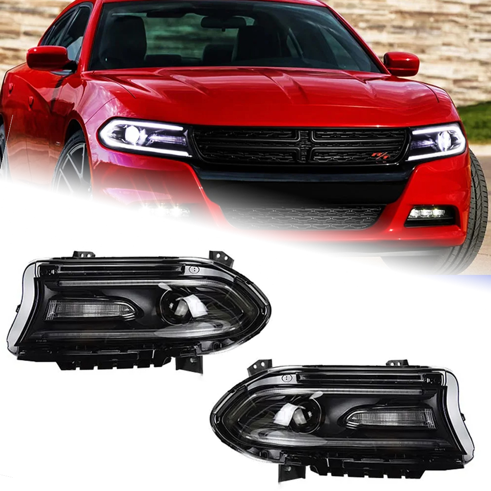 AKD Car Styling for Dodge Charger Headlights 2015-2019 New Charger LED Headlight Dynamic Signal Drl Bi Xenon Auto Accessories