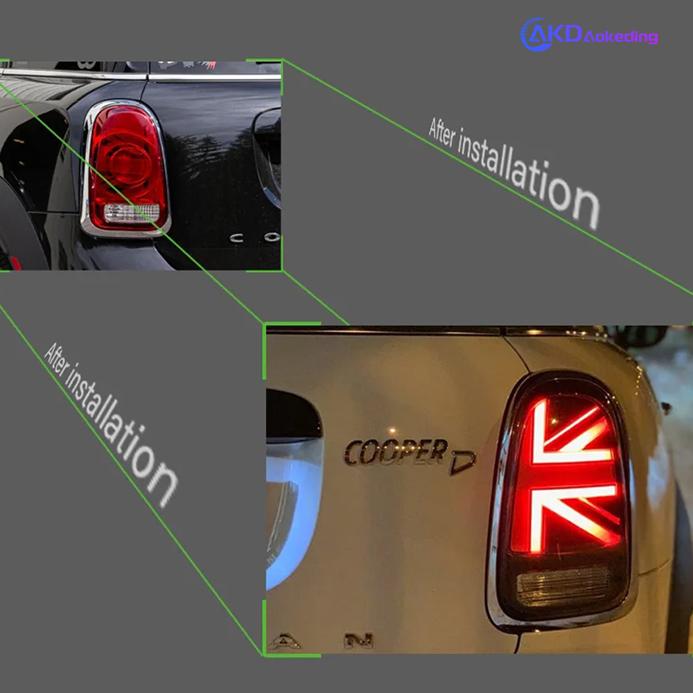 AKD Tail Lamp for MINI Countryman F60 Tail Lamp LED Tail Light 2014-2021 F60 Rear Fog Brake Turn Signal Automotive Accessories