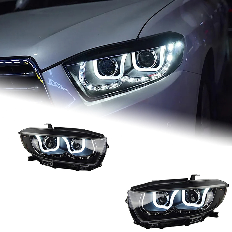 AKD Car Lights for Toyota Highlander 2009-2012 Kluger LED Headlight Assembly Upgrade Angel Eyes Design Bifocal Lens Signal Lamp Accessories