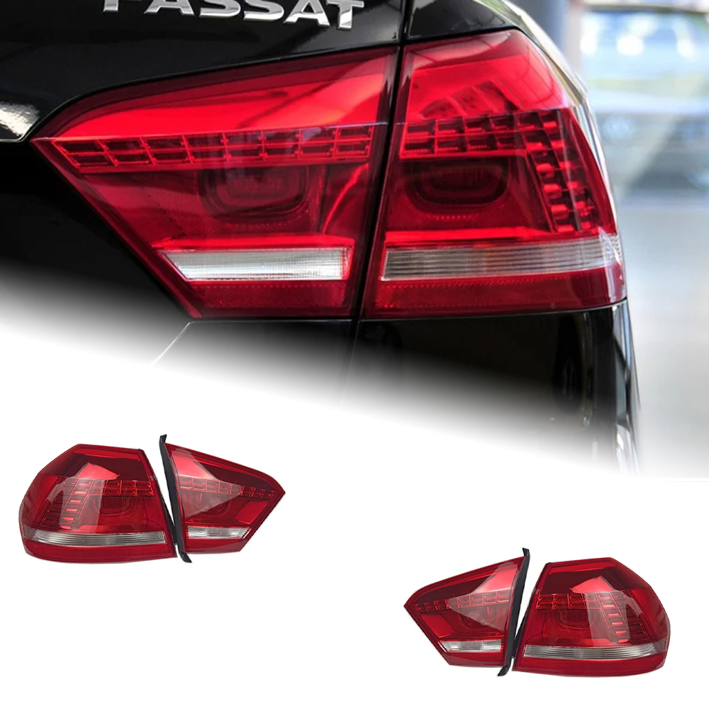 AKD Car Styling for VW Passat B7 Tail Lights 2012-2015 Passat US Version LED Tail Lamp DRL Dynami Signal Brake auto Accessories