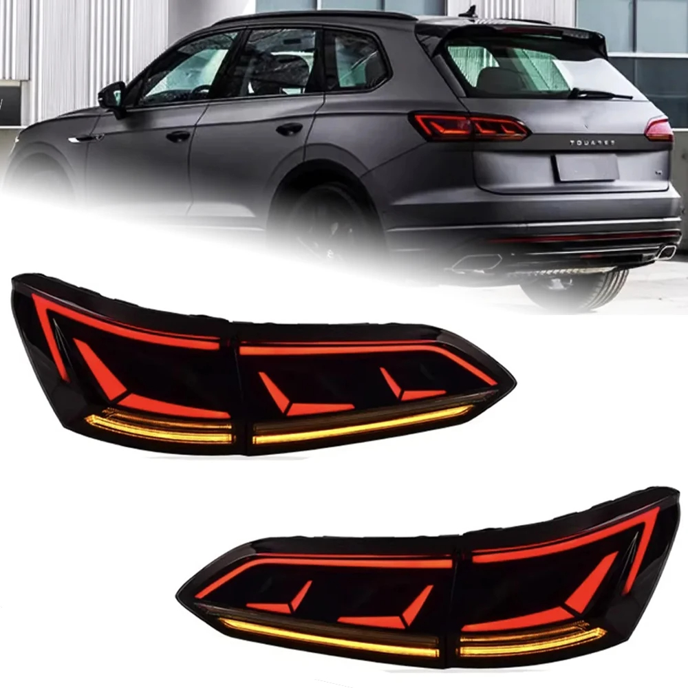 AKD Car Lights for VW Touareg LED Tail Light 2019-2023 Touareg Rear Fog Brake Turn Signal Automotive Accessories