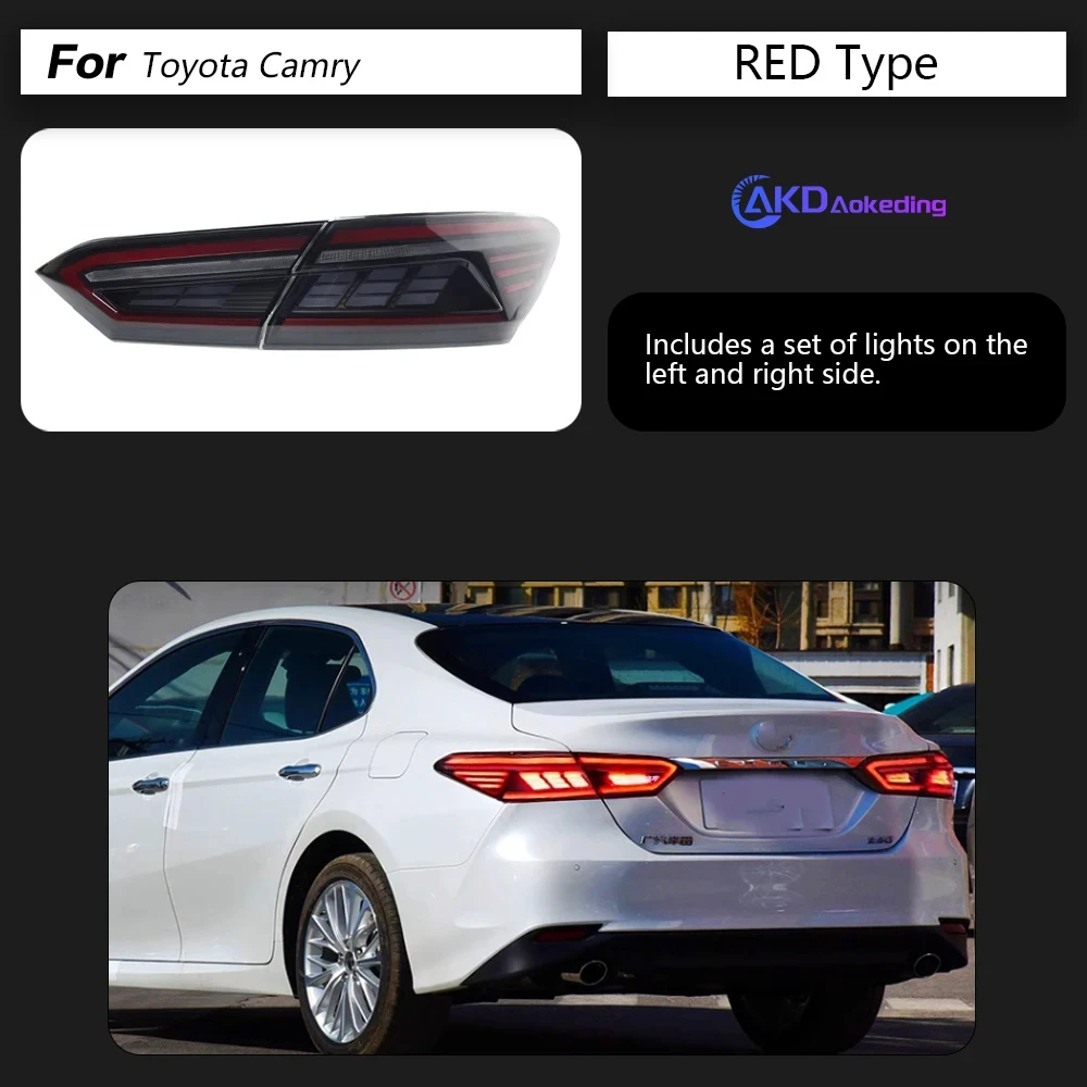 AKD Car Styling for Toyota Camry LED Tail Light 2018-2023 Camry Rear Fog Brake Turn Signal auto Accessories