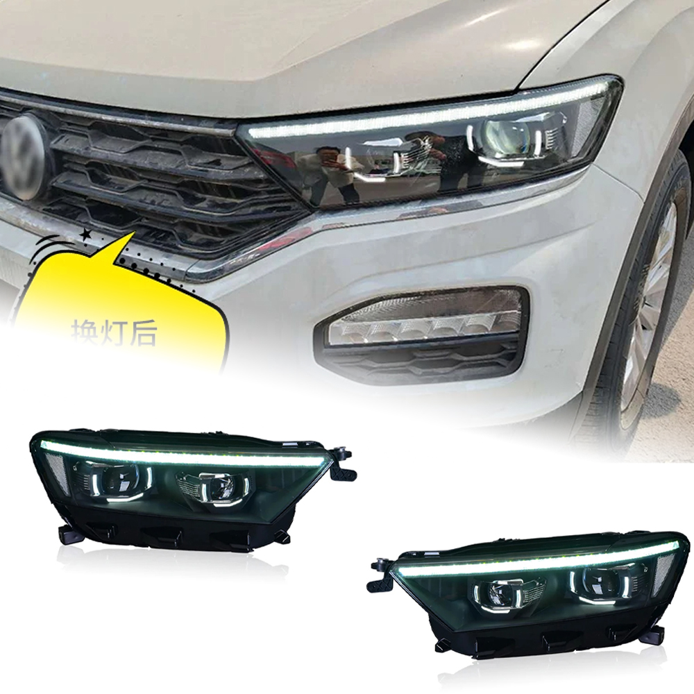 AKD Car Styling for VW T-ROC Headlights 2017-2020 T-ROC LED Headlight Dynamic Signal Led Projector Lens DRL Auto Accessories