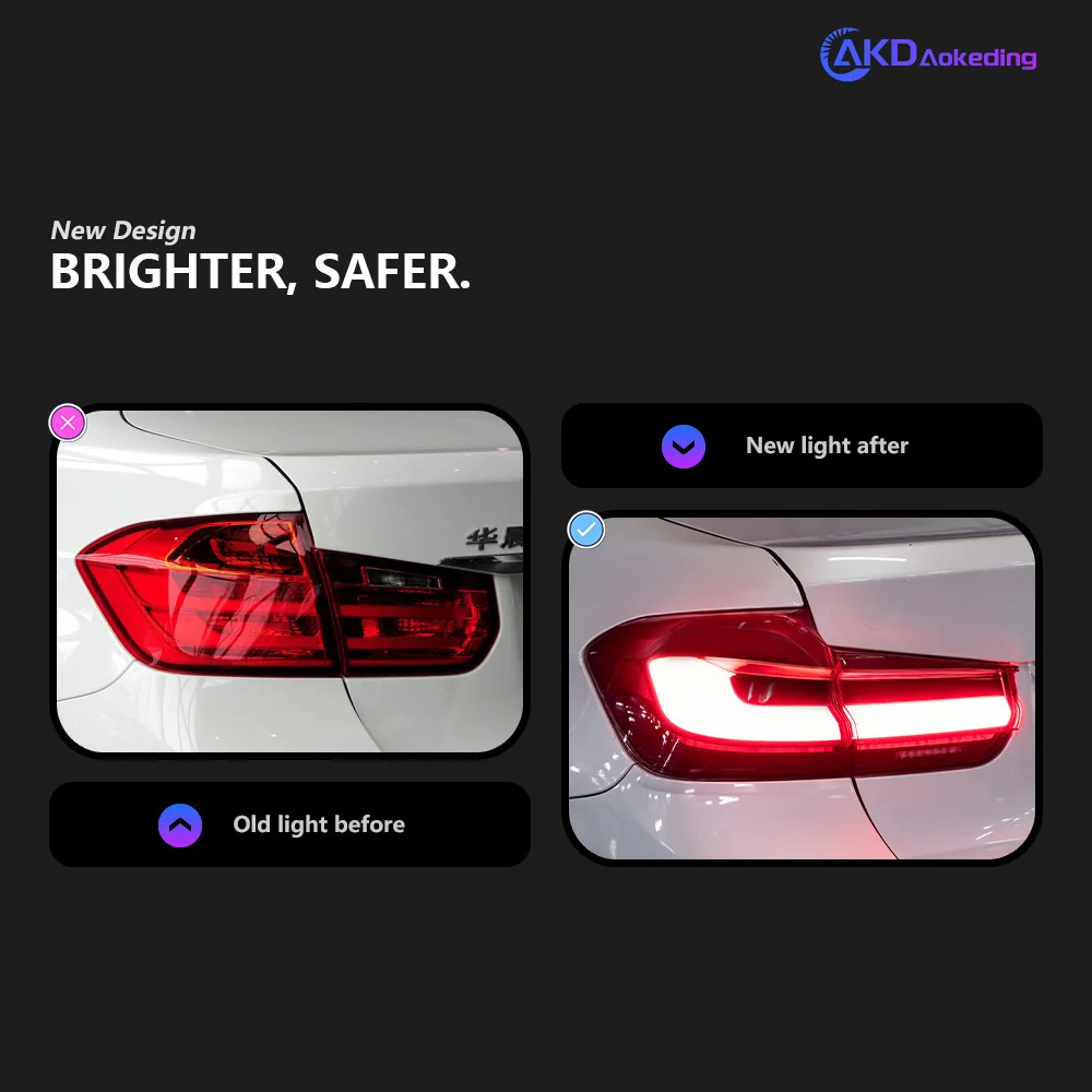 AKD Tail lights Styling Tail light for F30 F80 M3 2013-2018 type tail light LED DRL Running signal Brake Back Parking lighthouse